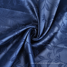 Günstiger Preis einfach gefärbt blau 100% Polyester Satin Jacquard Vorhang Stoff für Großhandel